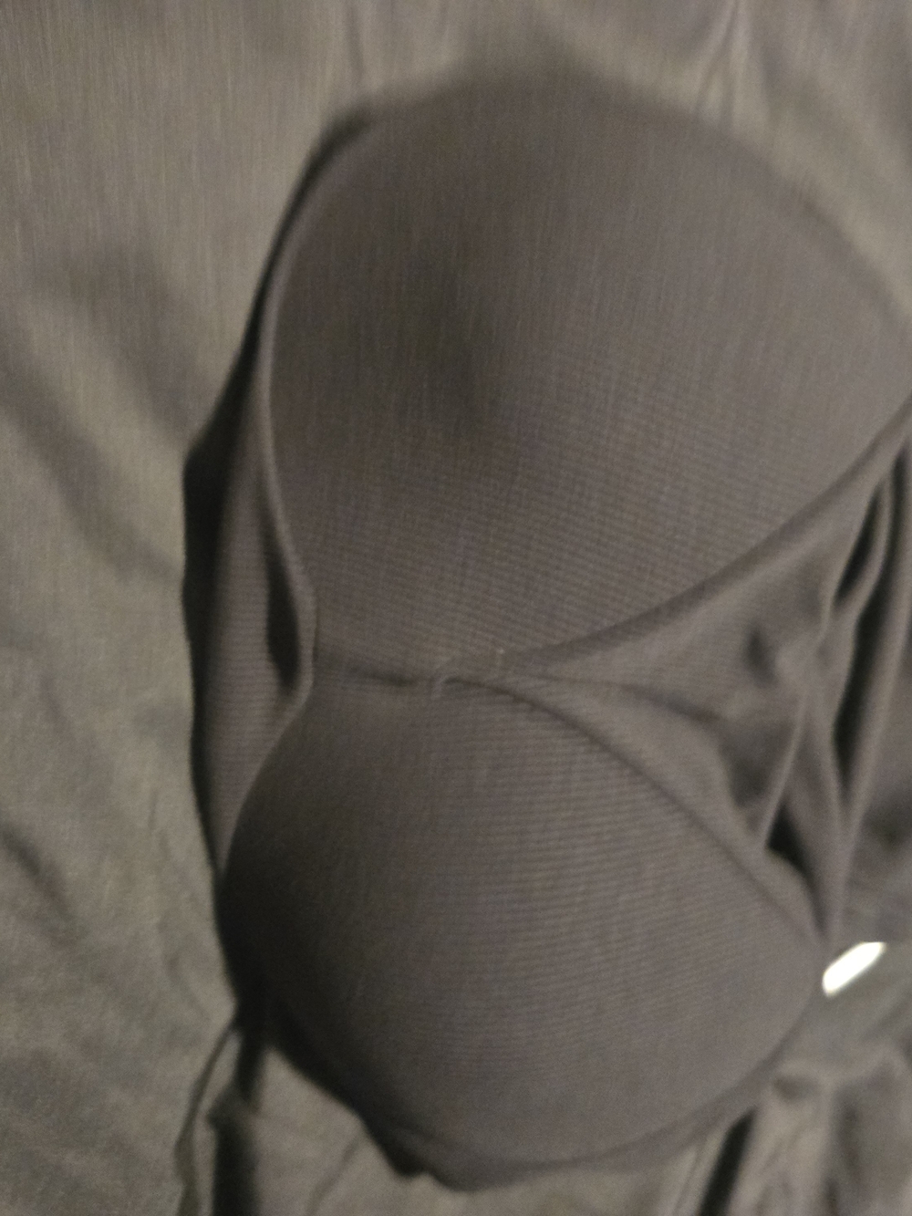 Black Ribbed Built In Bar Tank Top - Picture 3 of 3